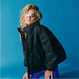 Free People Penelope Packable Puffer in xl Black